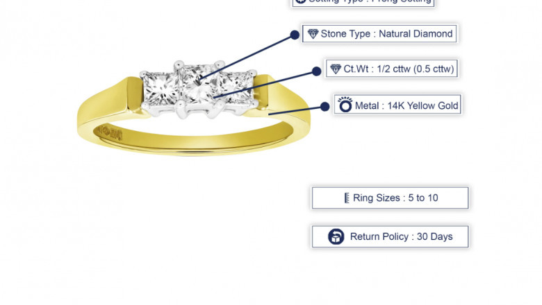 Vir Jewels Diamond Engagement Rings in Yellow Gold